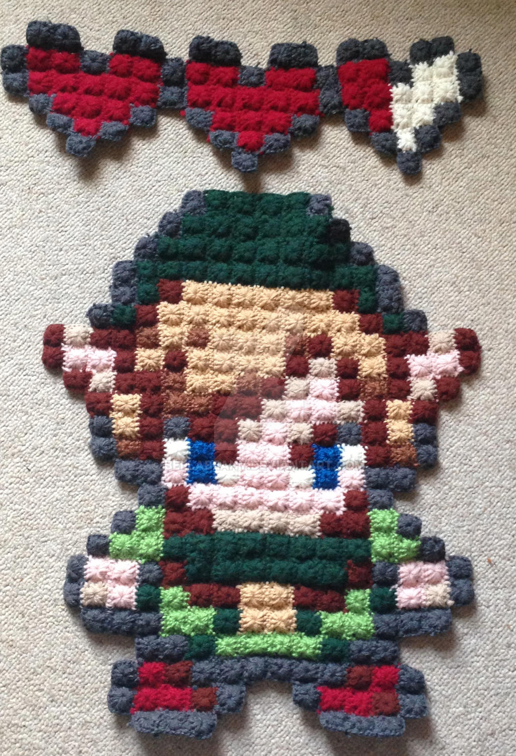 Legend of Zelda Link pixel crochet