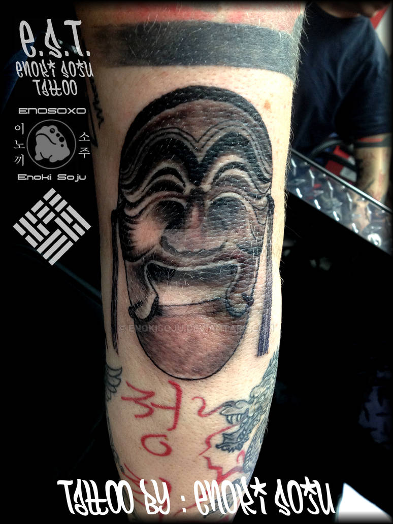 Korean Mask Tattoo By Enoki Soju by enokisoju on DeviantArt