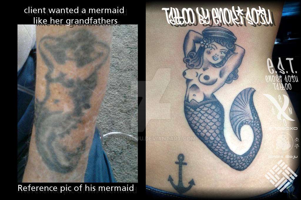 Sailor Jerry Style Mermaid Tattoo by Enoki Soju by enokisoju on DeviantArt