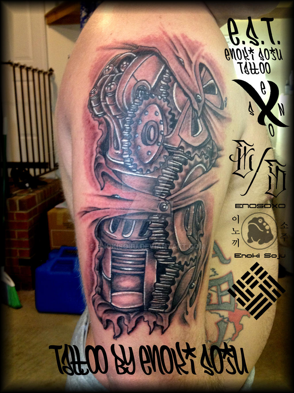 Bio-Mechanical Skin Tear Rip Tattoo by Enoki Soju by enokisoju on ...