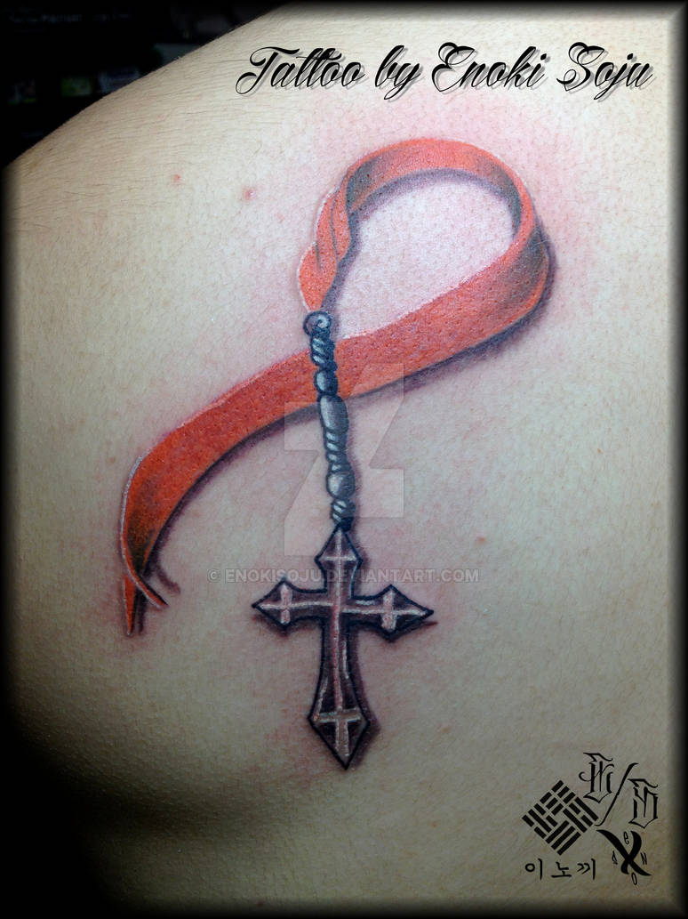 Ribbon Rosary Cross Tattoo by Enoki Soju by enokisoju on DeviantArt
