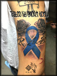 Memorial Colon Cancer Ribbon Tattoo by Enoki Soju
