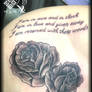 Roses and Quote Tattoo by Enoki Soju