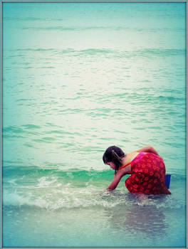 Little Girl and Sea Foam