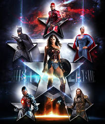 Justice League Stars Logo 3D Movie Wallpaper 2017