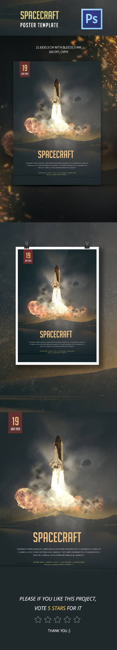 Space Program Templete Spacecraft Poster Template by Pro-gh on DeviantArt
