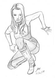 Daily Sketch: BlackCanary Catgirl-Calla 030614