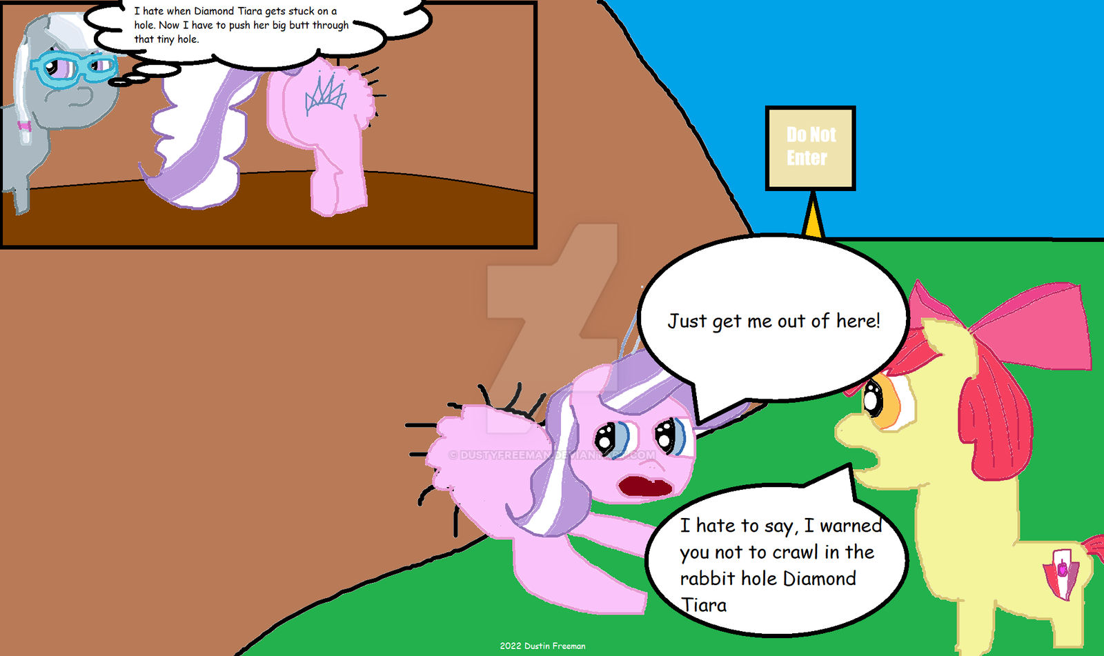 Diamond Tiara Rabbitears Diamond Tiara Stuck on the Rabbit Hole by DustyFreeman on DeviantArt