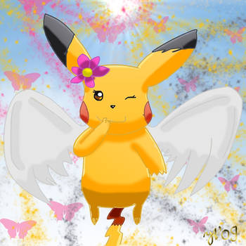 Winged Shiny Pikachu