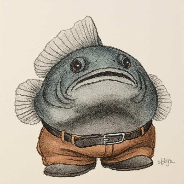 Dapper Fish A Fish Wearing a Pants and a Belt with a Buckle by reimaginesponge on ...