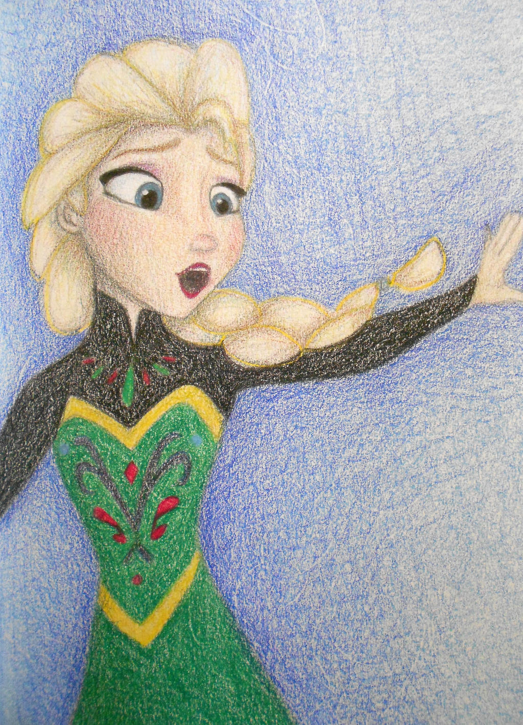 Elsa Colored Pencil Sketch by SkipperSara on DeviantArt