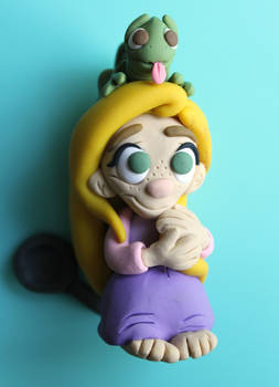 Rapunzel and Pascal Sculpture