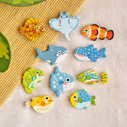 Fish Clay Pins