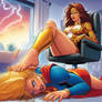Cheetahs Foot on Supergirl head