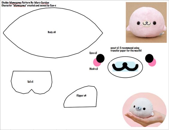 Seal round plush (free pattern)