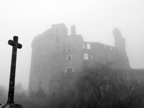 Ruins in the fog