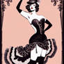 Burlesque Lady in Ruffel skirt 