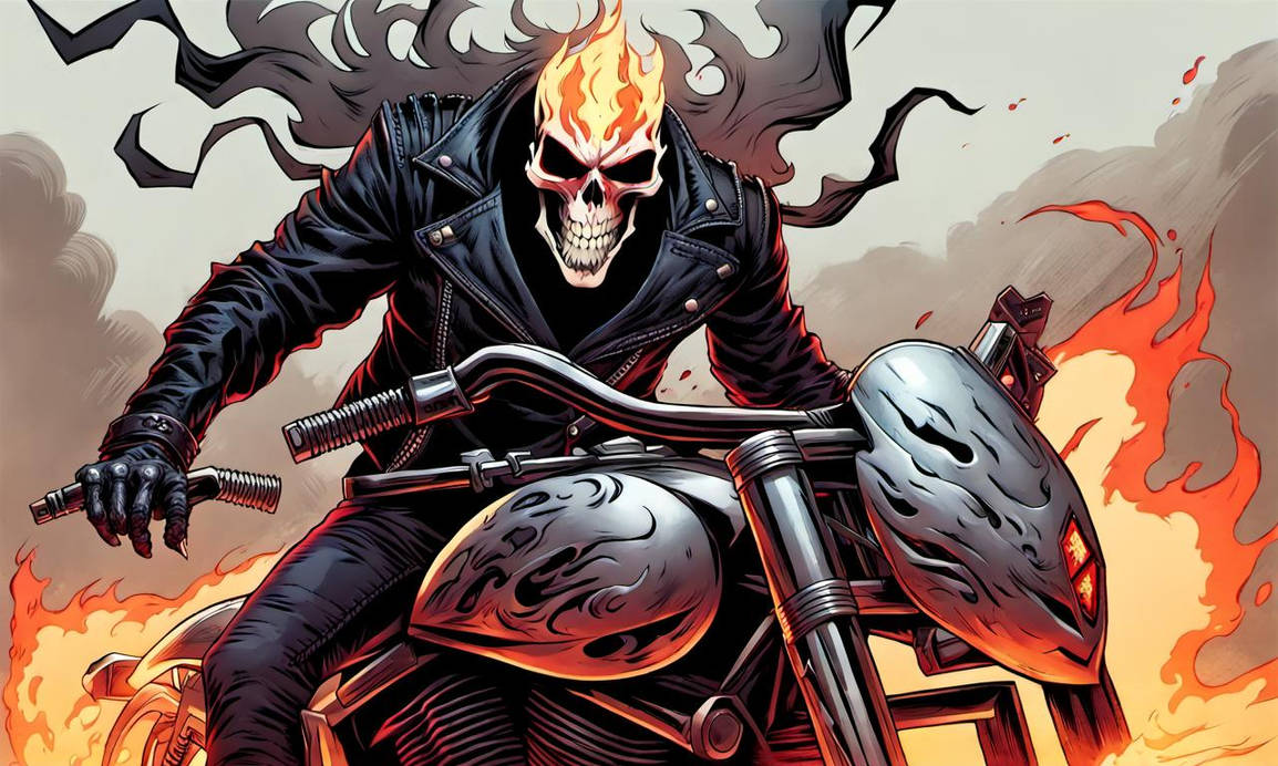 Demon Ghost Rider flame head by Bookman333 on DeviantArt