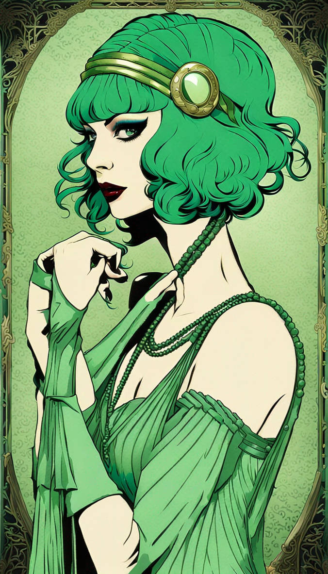 Velvet Flapper Mint Green Hair Burlesque Princess by Bookman333 on ...
