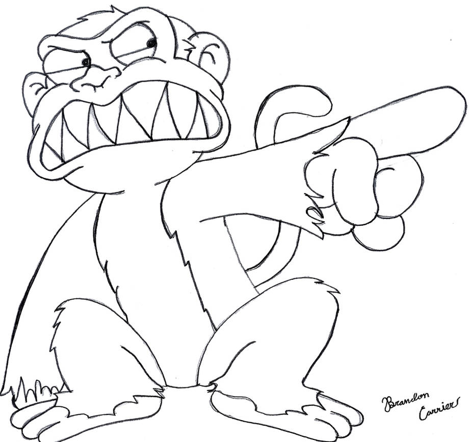 Evil Monkey Sketch by bcarrier on DeviantArt