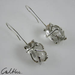 Glass and silver earrings 02