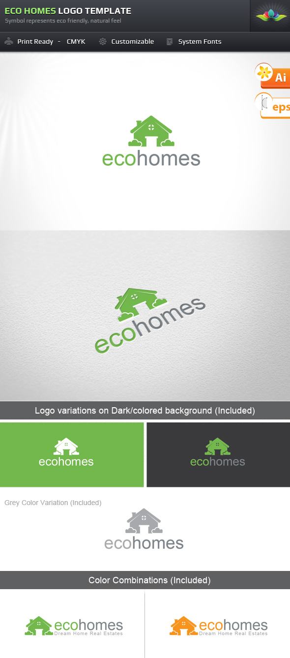 Eco Homes Logo Template