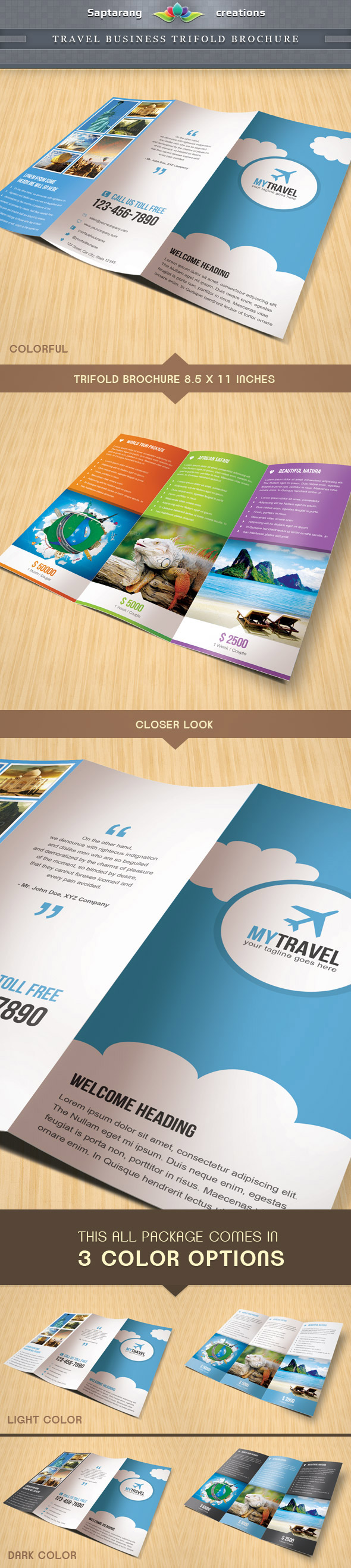 Travel Business Trifold Brochure by Saptarang