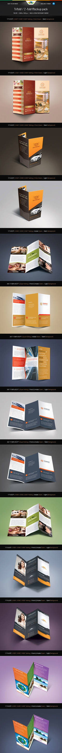 Trifold And Z-fold Mockup Pack