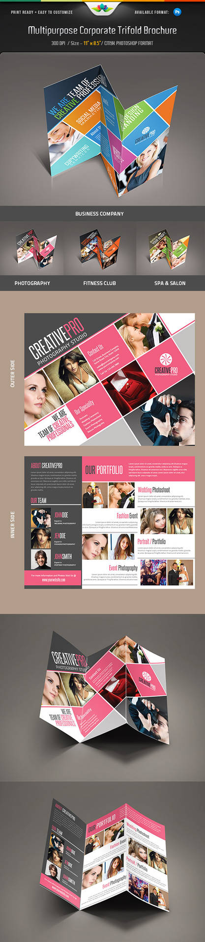Multipurpose Corporate Trifold Brochure by Saptarang