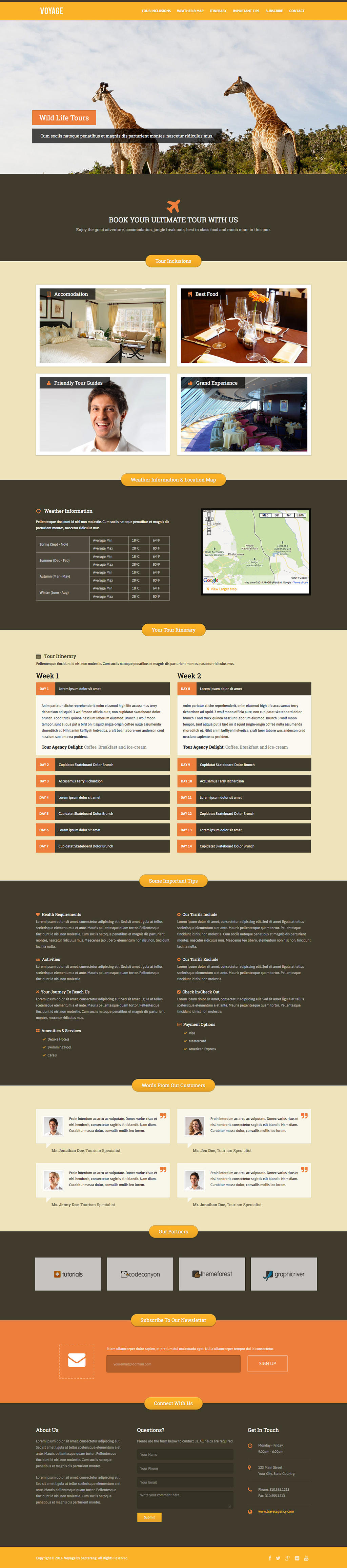 Voyage Tourism Responsive Landing Page by Saptarang
