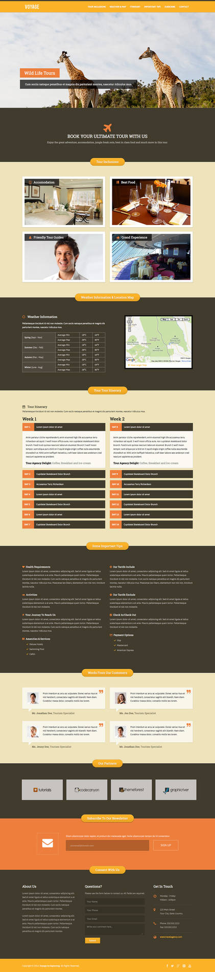 Voyage Tourism Responsive Landing Page by Saptarang