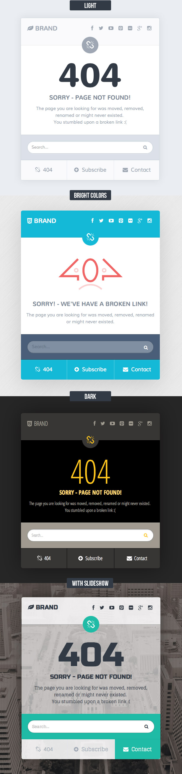 Missing - 404 Responsive Page Template by Saptarang