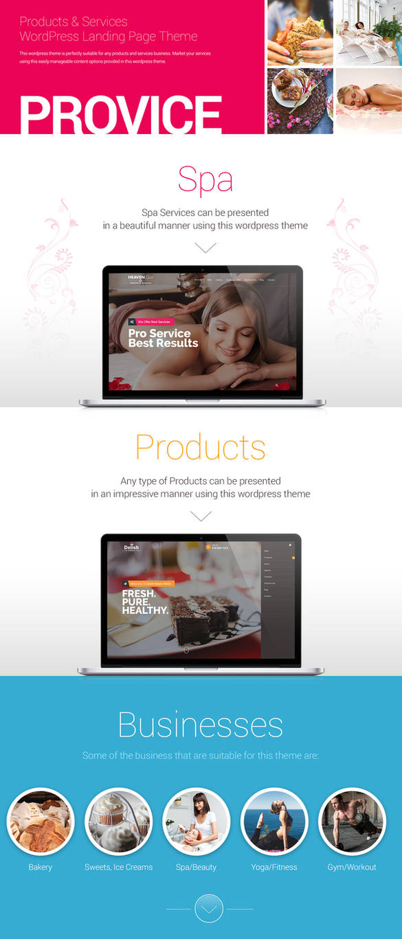 Provice WordPress Landing Page by Saptarang