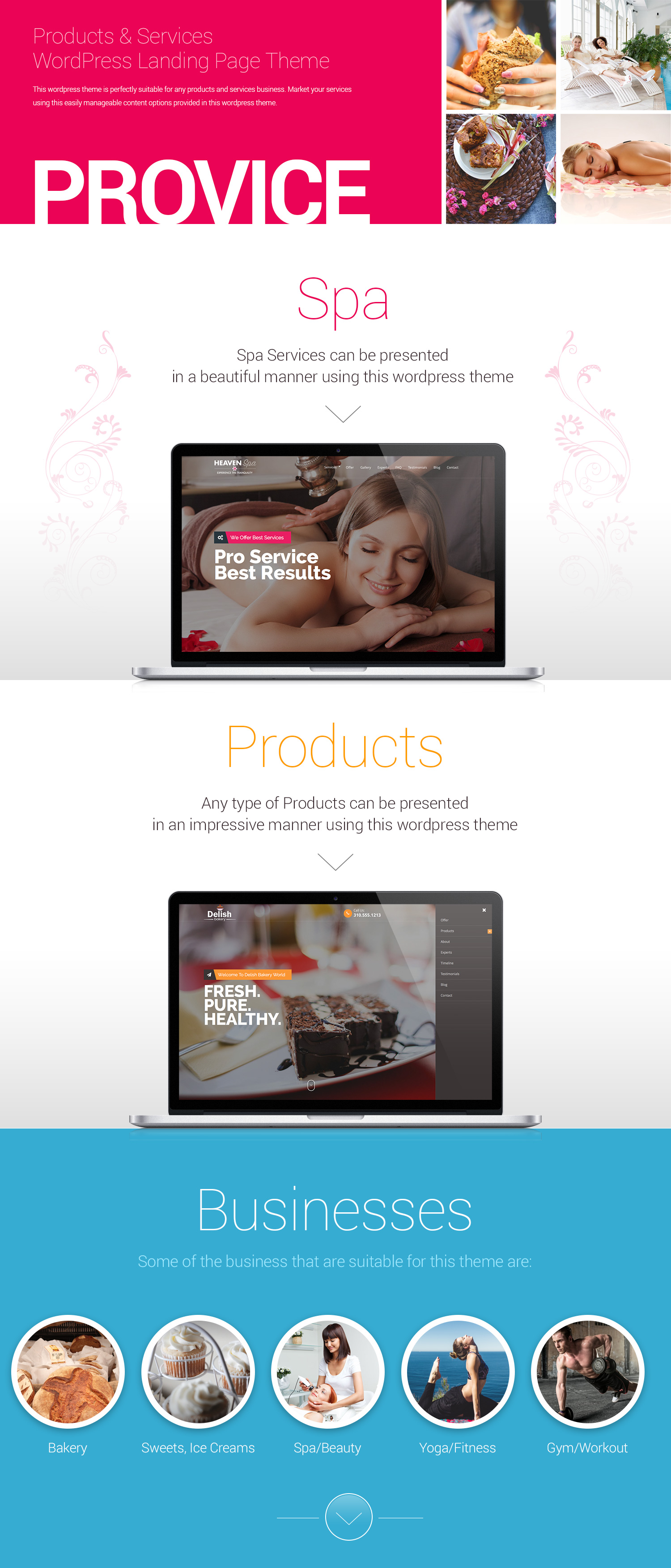 Provice WordPress Landing Page by Saptarang