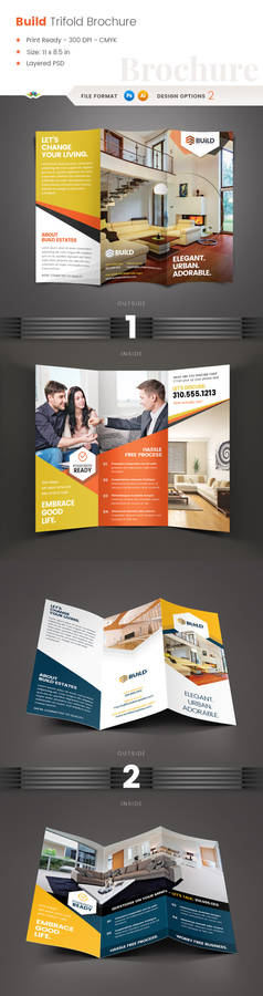 Build Real Estate trifold brochure