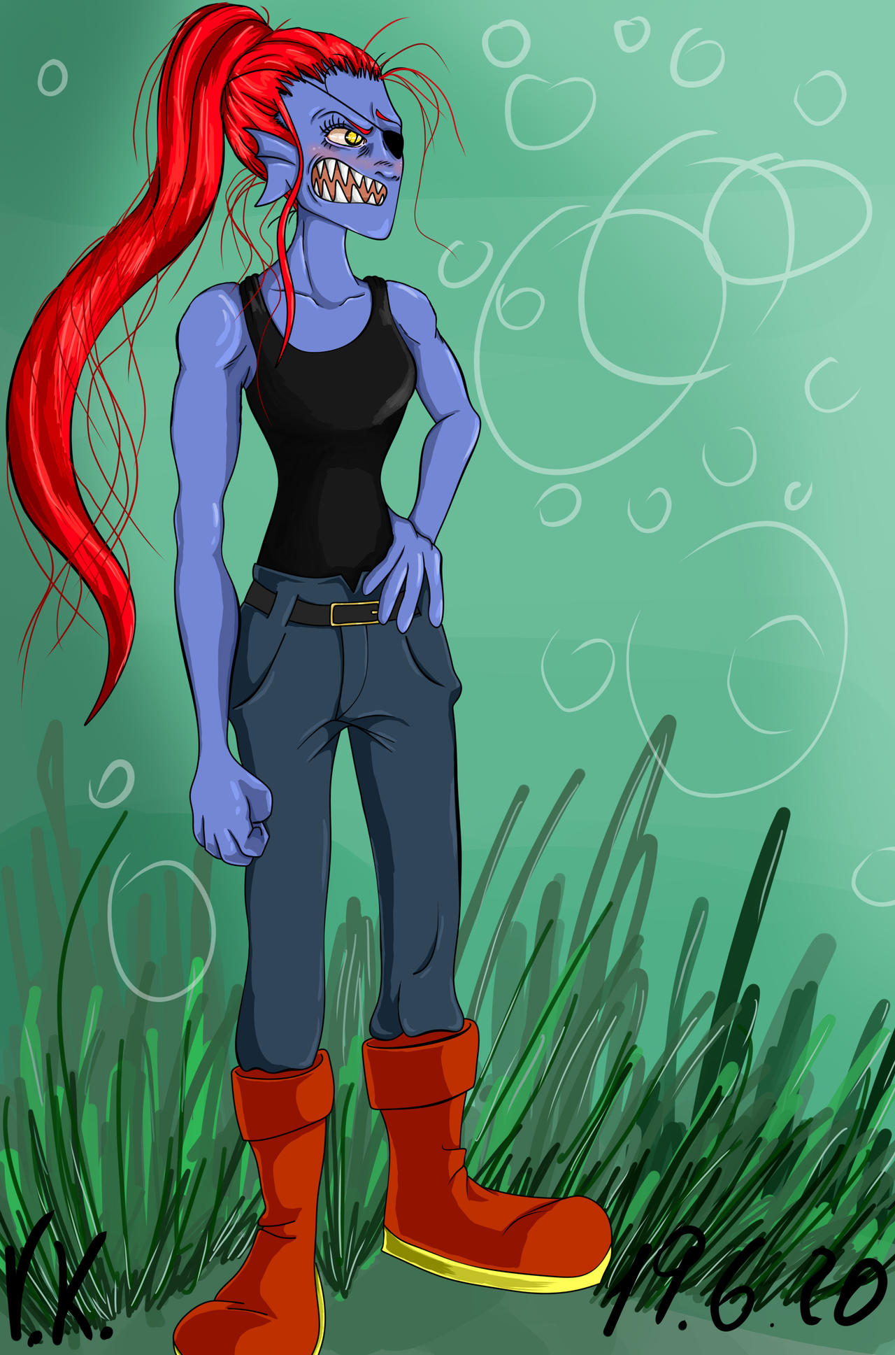 Undyne - Fan art Undertale by 0oMarlenao0 on DeviantArt