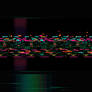 A horizontal glitch pattern is centered in the pic