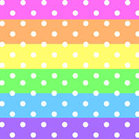 Pastel Rainbow And White Dots