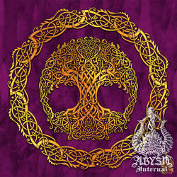 Tree of Life - Wicca Gold Purple