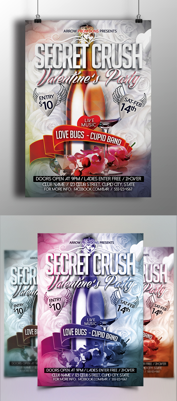 Valentines Party Secret Crush Flyer