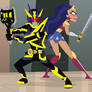 Zero-One (Shining Assault Hopper) and Wonder Woman