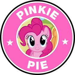 Pinkie Pie Starbucks style logo