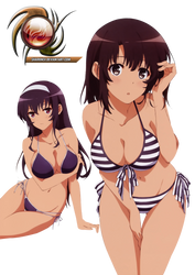 Saekano - megumi and utaha render  (tanned ver)