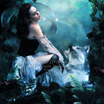 Girl with wolf by feanen-Mely