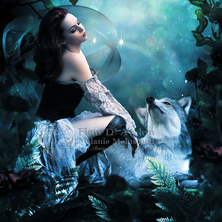 Girl with wolf