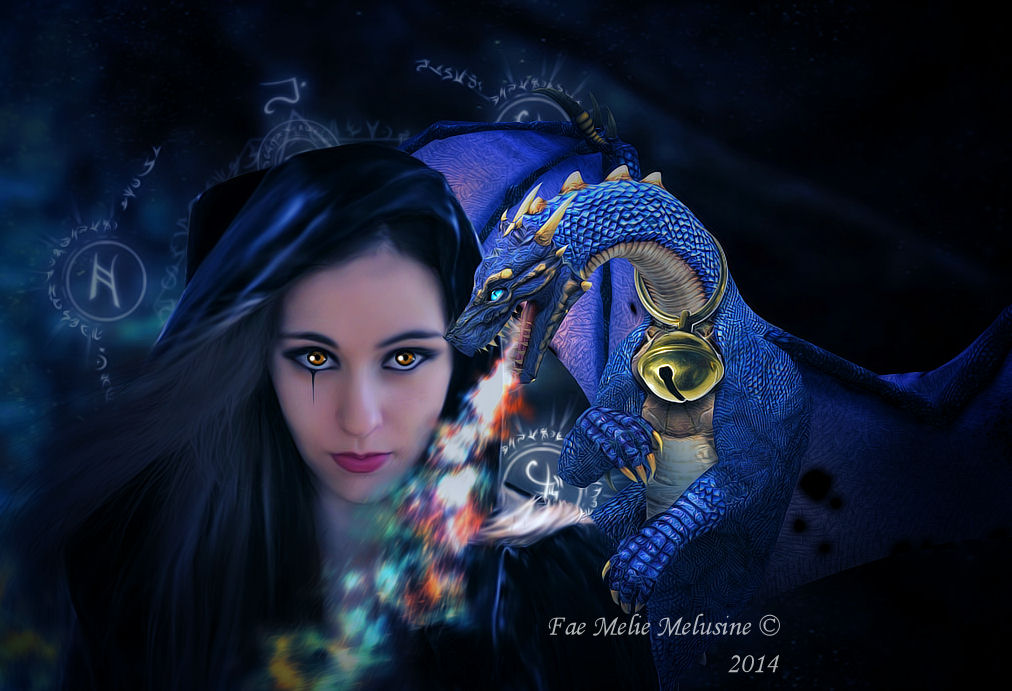 The Witch and blue dragon