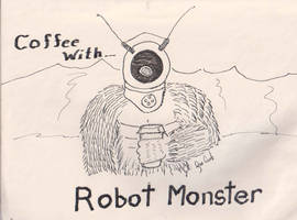 Robot monster coffee with