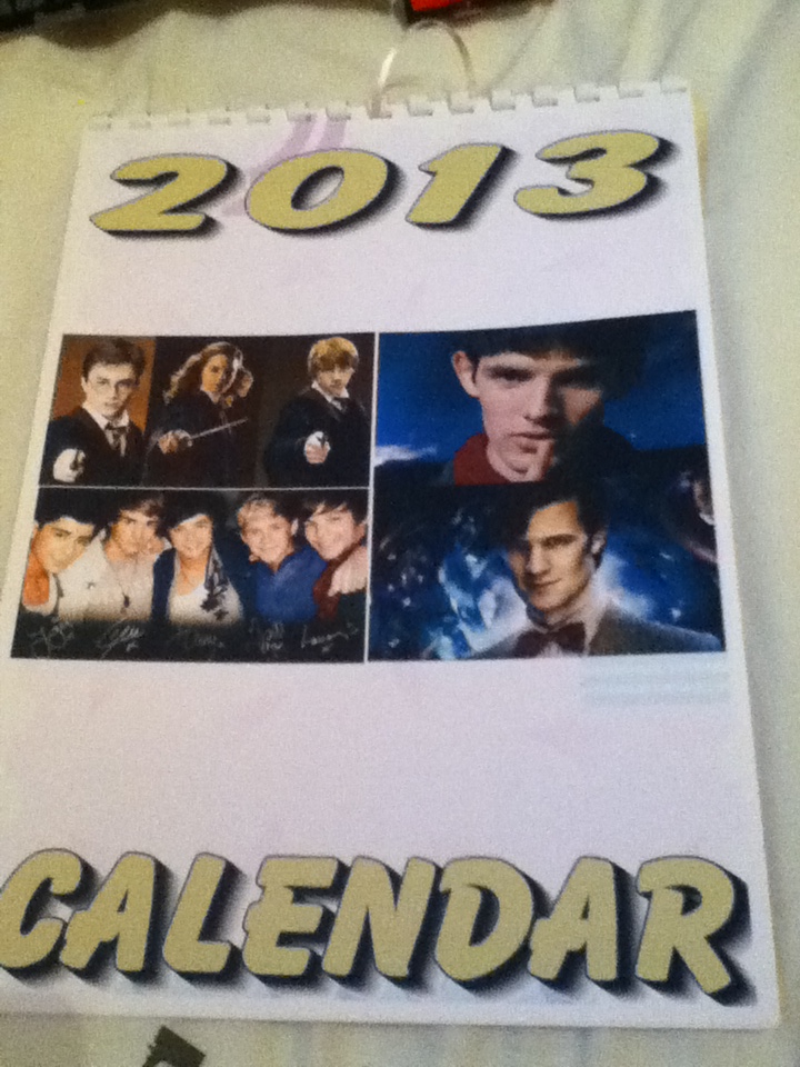 Merlin/HP/1D/Dr. Who Calendar - Front