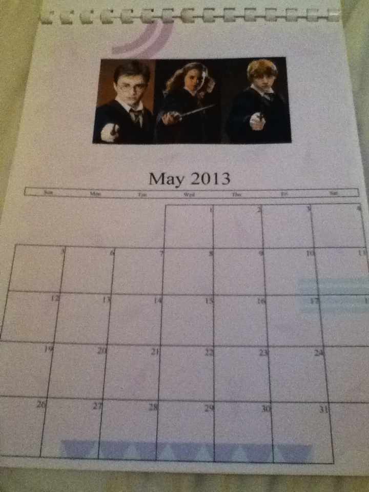 Merlin/HP/1D/Dr. Who Calendar - May