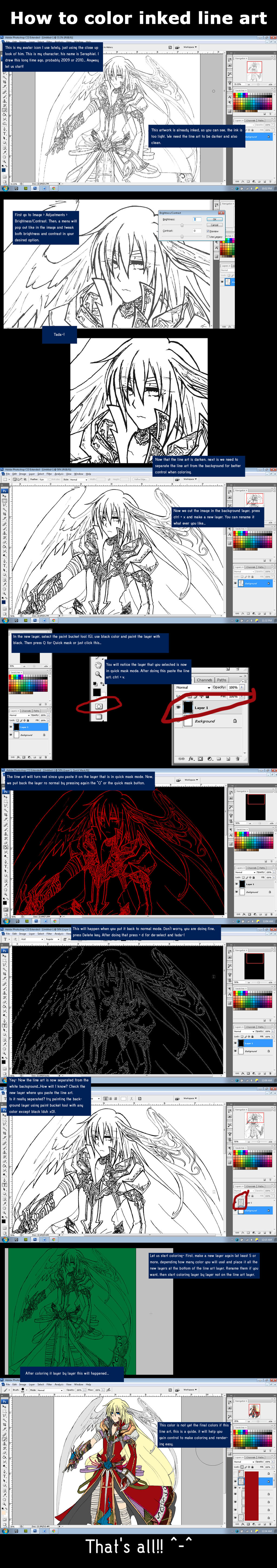 Tutorial: how to color inked line art by trixzro27 on DeviantArt